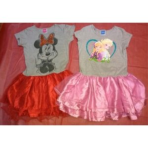 2 Disney Girl size 10/12 Tulle Dresses Frozen